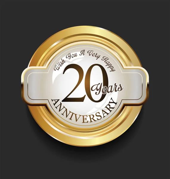 Estilo Vintage Retro Aniversario Oro Diseño Vector — Archivo Imágenes Vectoriales