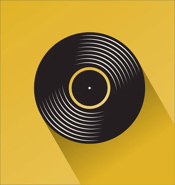 Illustration Vectorielle Concept Plat Jour Magasin Disques Vinyle Noir — Image vectorielle