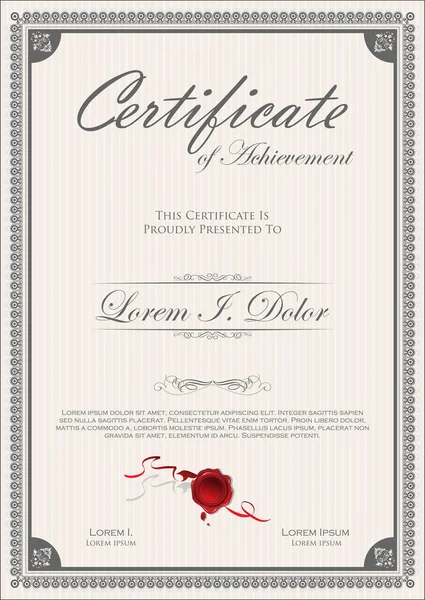Certificat Diplôme Élégant Design Vintage Rétro — Image vectorielle