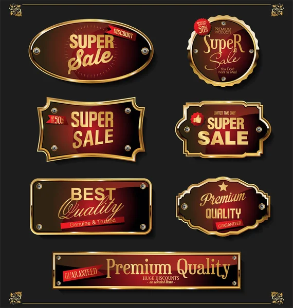 Retro Badges Labels Collection — Stock Vector