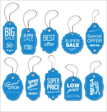 Fiyat etiketi retro vintage koleksiyonu vektör çizim