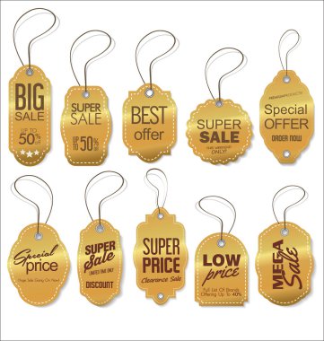 Fiyat etiketi retro vintage koleksiyonu vektör çizim