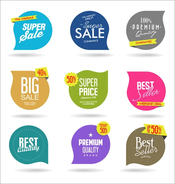 Venta Banner Plantillas Diseño Oferta Especial Etiquetas Colección — Vector de stock