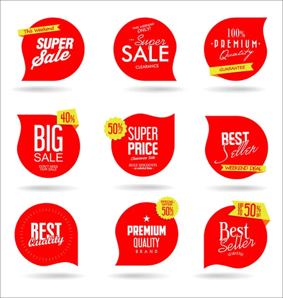 Sale Banner Templates Design Special Offer Tags Collection — Stock Vector