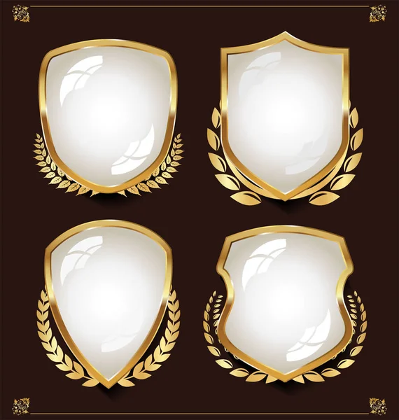 Escudo Plata Oro Colección — Vector de stock