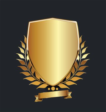 Altın defne çelenk ile altın kalkan 