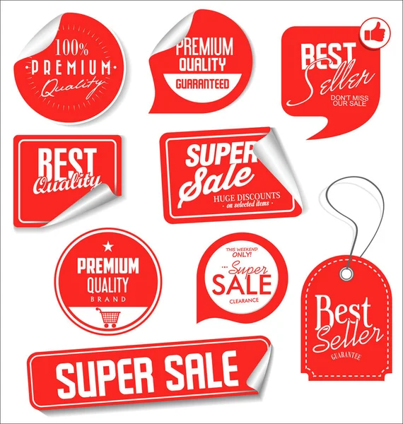 Sale Banner Templates Design Special Offer Tags Collection — Stock Vector