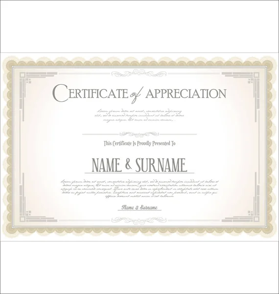 Certificate Diploma Retro Vintage Template — Stock Vector