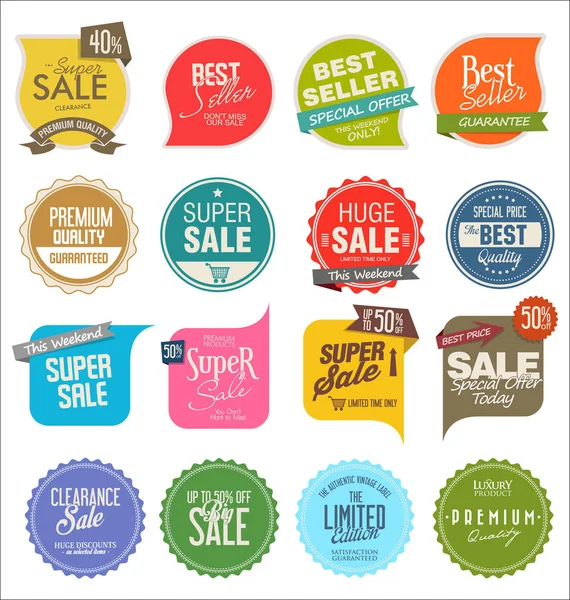 Venta Banner Plantillas Diseño Oferta Especial Etiquetas Colección — Vector de stock