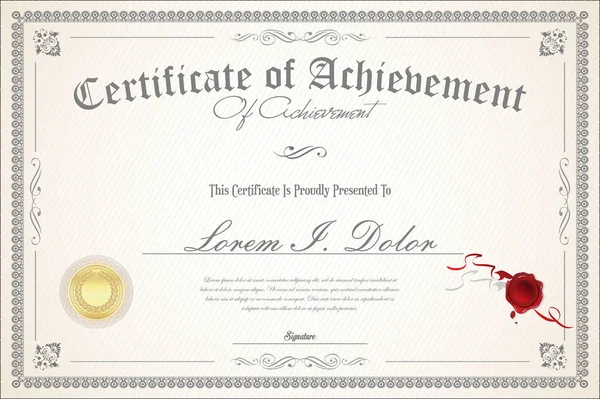 Certificaat Diploma Retro Sjabloon — Stockvector