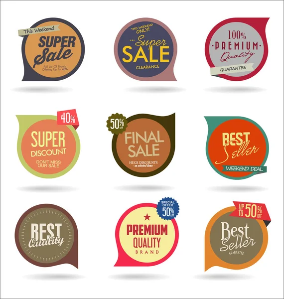 Venda Modelos Banner Design Oferta Especial Tags Coleção — Vetor de Stock