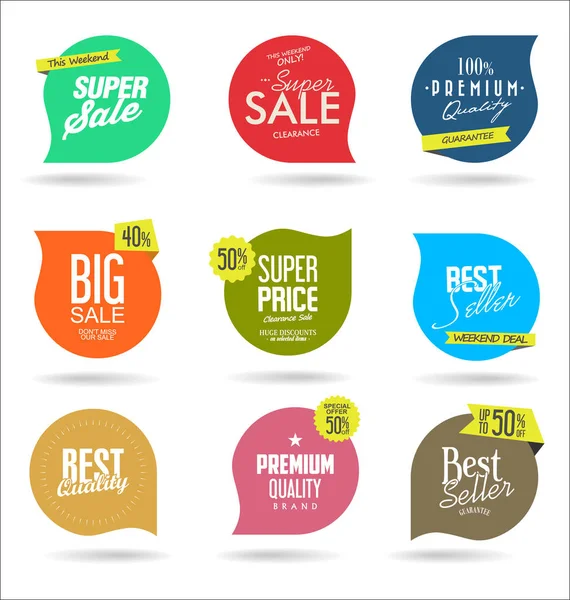 Sale Banner Templates Design Special Offer Tags Collection — Stock Vector