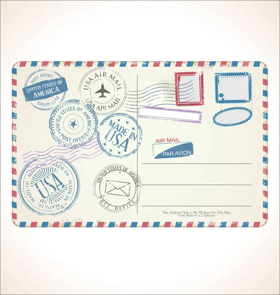 Postal Stamp Post Card — Stock Vector