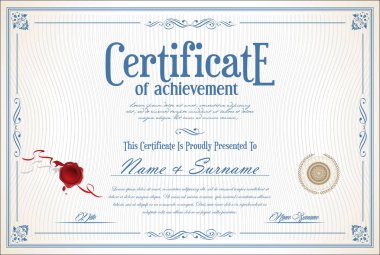 Sertifika retro şablonarka planı