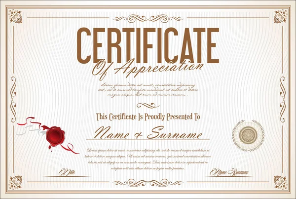 Сертификат Ретро Шаблон Фона — стоковый вектор