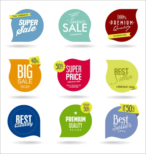 Modern Sale Badges Labels Collection — Stock Vector