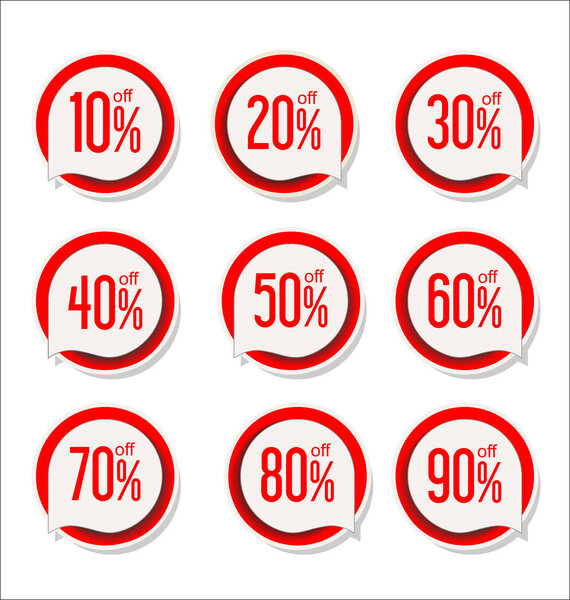 Collection of colorful modern badges and labels