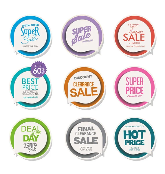 Verzameling Van Kleurrijke Moderne Badges Labels — Stockvector