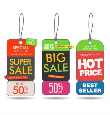 Satış etiketleri renkli modern koleksiyon