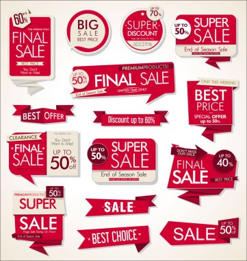 Modern satış afiş ve etiketleri koleksiyonu