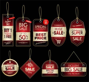 Fiyat etiketi retro vintage altın koleksiyonu