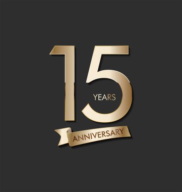 Siyah arka planda altın numarası ile yıldönümü kutlama tasarımı 