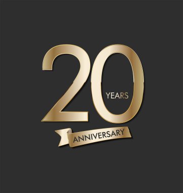 Siyah arka planda altın numarası ile yıldönümü kutlama tasarımı 