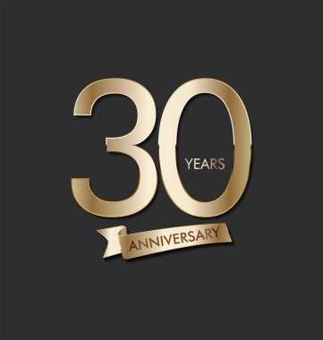 Siyah arka planda altın numarası ile yıldönümü kutlama tasarımı 