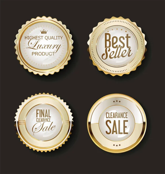 Collectie Luxe Golden Design Elements Labels — Stockvector