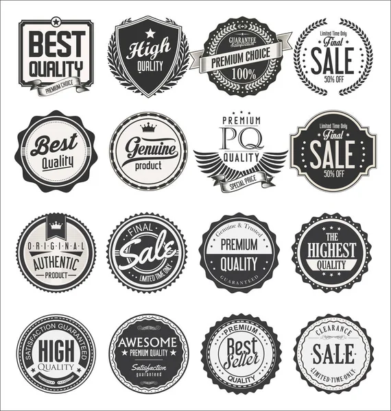 Colección Insignias Etiquetas Retro Vintage — Vector de stock