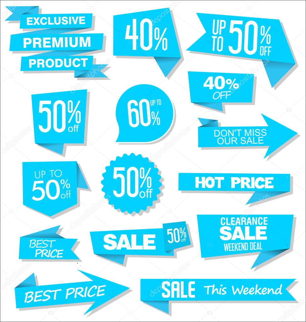 Sale colorful badges design illustration