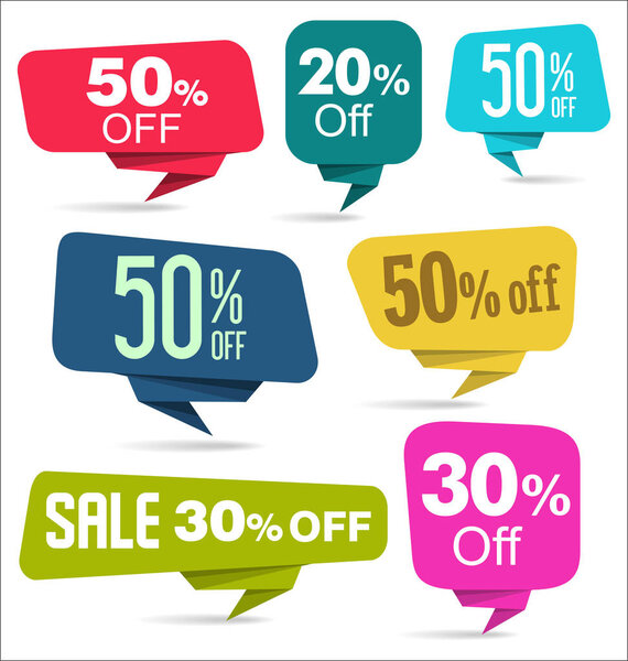 modern colorful sale stickers collection