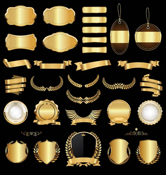 Золотой Значок Этикетки — стоковый вектор