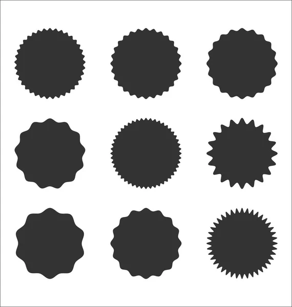 Collection Sunburst Badges Circle Shapes Vintage Design — Stock Vector