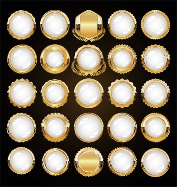 Lüks altın rozetler ve etiketler.