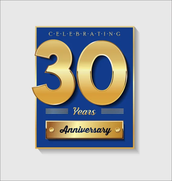 Gold Blue Anniversary Banner Illustration Collection — Stock vektor