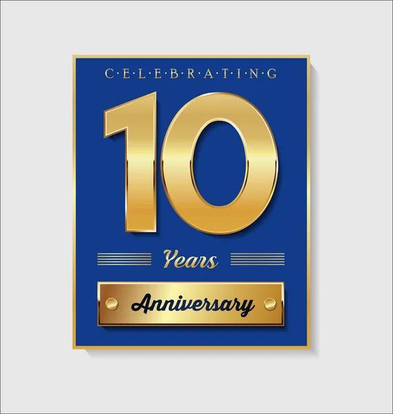 Gold Blue Anniversary Banner Illustration Collection — Stock Vector