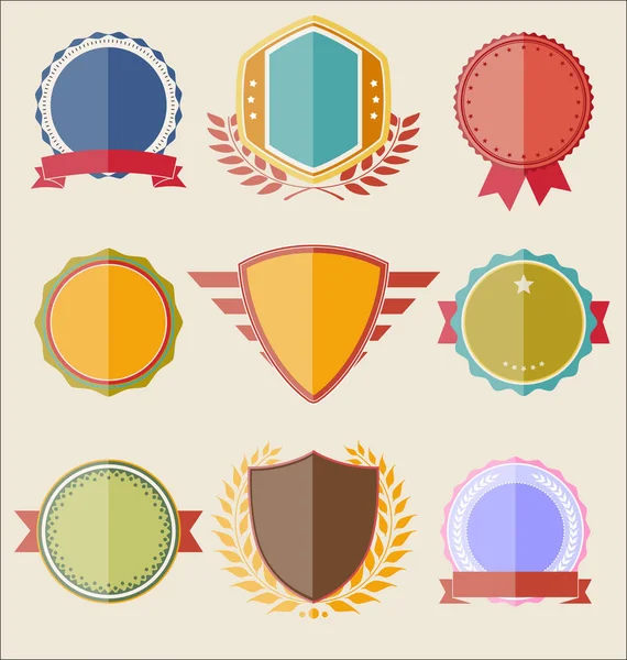 Retro Vintage Labels Shields Style Collection — Stock Vector