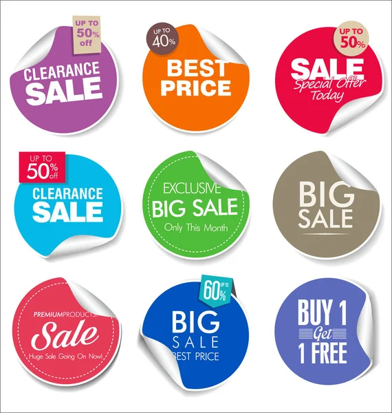 Insamling Super Försäljning Och Prismärkning Och Etiketter — Stock vektor