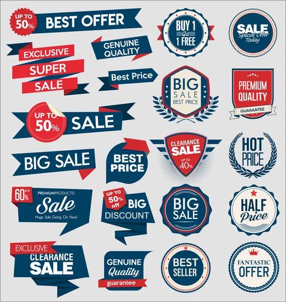 Collection Super Vente Badge Prix Étiquettes — Image vectorielle