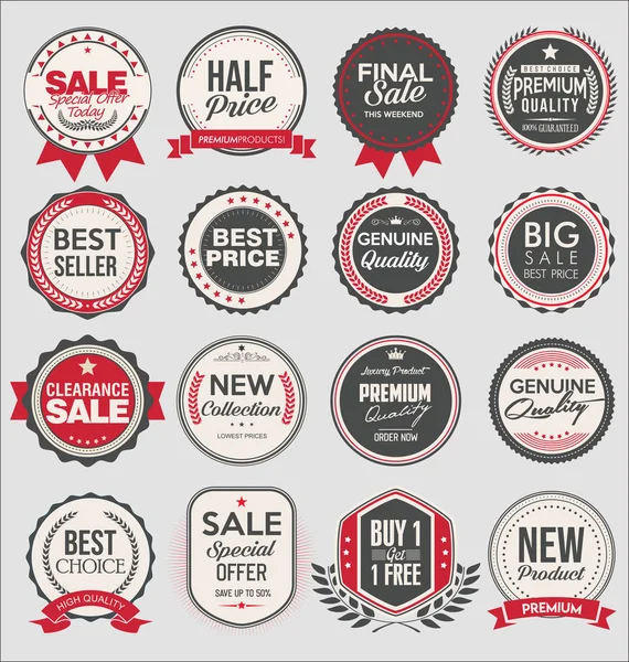 Collection Super Vente Badge Prix Étiquettes — Image vectorielle