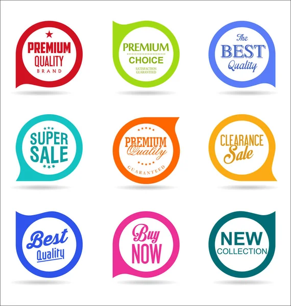 Modern Colorful Sale Stickers Collection — Stock Vector