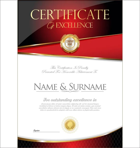 Certificado Diploma Retro Vintage Design — Vetor de Stock