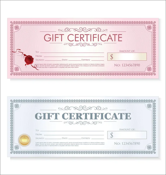 Certificate Gift Coupon Template Retro Vintage Design — Stock Vector