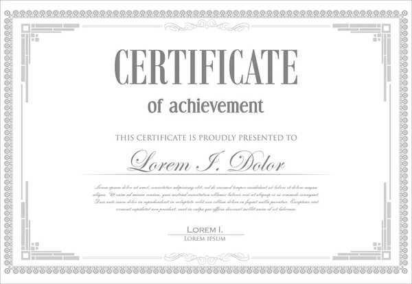 Certificado Diploma Diseño Retro Vintage — Archivo Imágenes Vectoriales