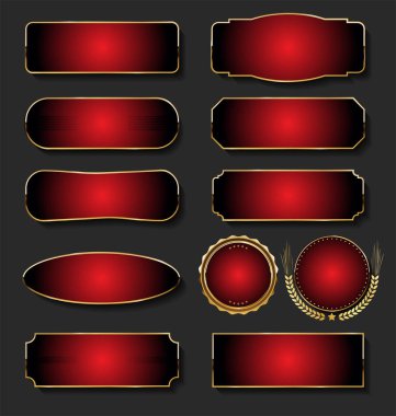 Altın rozet ve etiketler antika koleksiyonu 