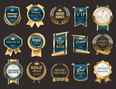 Zarif satış ve kaliteli çerçeve rozeti ve lüks etiket koleksiyonu kraliyet tasarım illüstrasyonu