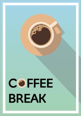 Metin alanı ile reklam için büyük kahve poster.