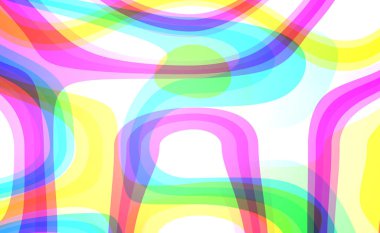 Parlak soyut desen renkli çizgiler ve beyaz bir arka plan üzerinde şeritler. Soyutlama 3d render.