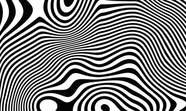 Siyah beyaz çizgili düştü zebra tarzında. Çizgili arka plan. Seçenek 6. 3D render